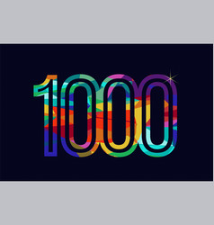 Rainbow Colored Number 1000 Logo Company Icon