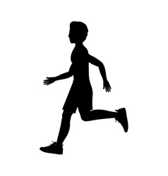 Silhouette Man Running Left Side