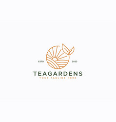 Tea Garden Fresh Field In The Morning Sunrise Logo