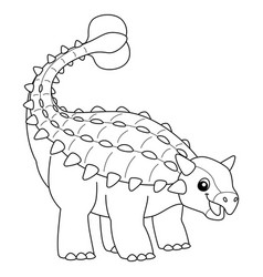 Ankylosaurus Coloring Isolated Page For Kids