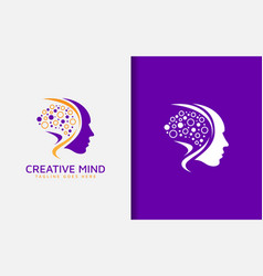 Creative Mind Logo Design Abstract Tech Circle