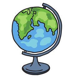 Globe Doodle Icon Color School Geography Symbol