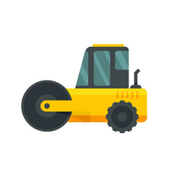 Heavy Road Roller Icon Flat Isolated