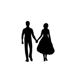 Silhouettes Men And Women Holding Hands