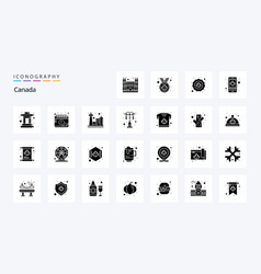 25 Canada Solid Glyph Icon Pack