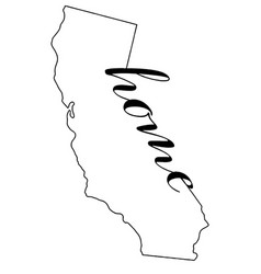 California State Map Outline With Word Home