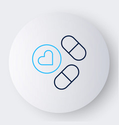 Line Medicine Pill Or Tablet Icon Isolated On