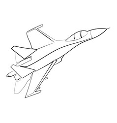 Sukhoi Su-27 Flanker Minimalist Line Drawing