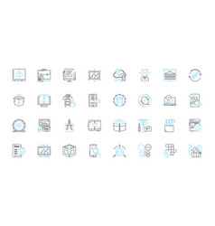 Social Security Linear Icons Set Retirement