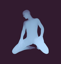 3d Human Body Model Man Kneeling