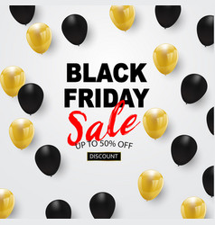 Black Friday Sale Banner And Gold Balloons