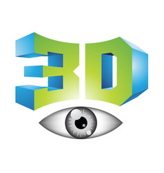 Blue And Green 3d Viewing Tech Symbol With A