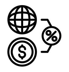 Credit Union Percent Icon Outline Style