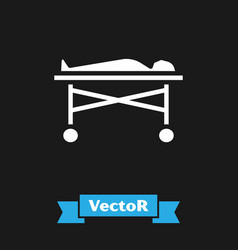 White Dead Body In The Morgue Icon Isolated