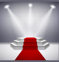 Illuminated Stage Podium With Red Carpet