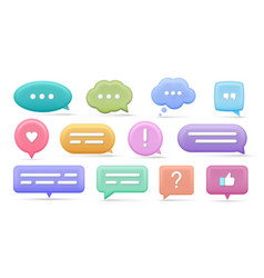 Set Of 3d Speak Bubble Chatting Box Message Box