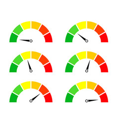 Meter icons speedometer with scale emotion Vector Image