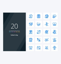 20 Fathers Day Blue Color Icon For Presentation