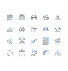 Decision-making Meeting Line Icons Collection