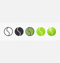 Flat Tennis Ball Icon Set Tennis Ball