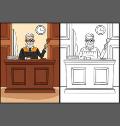 Judge Coloring Page Colored