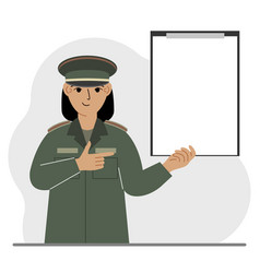 Military Woman In Uniform With Clipboards