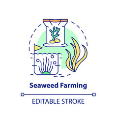 Seaweed Farming Concept Icon