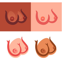 Sexy Female Boobs Icons On White And Color