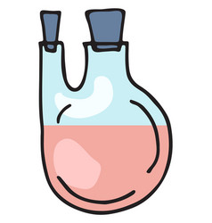 Two Neck Laboratory Glass Color Doodle Icon