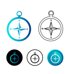 Abstract Marine Compass Icon Set