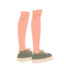 Beautiful Cartoon Female Legs In Stylish Sneakers