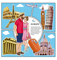 Colorful Travel To Europe Concept