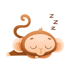 Funny Brown Monkey With Prehensile Tail Sleeping