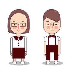 Nerd Young Boy And Girl Smile Expression