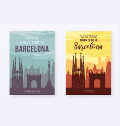 Placard With Famous Barcelona City Scape