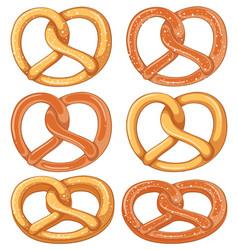 Set Of Pretzel Cartoon