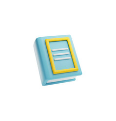 Blue Closed Book With Yellow Frame On Cover 3d