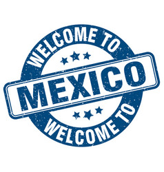 Welcome To Mexico Stamp Round Sign