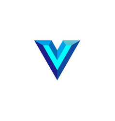 Letter V Diamond 3d Geometric Symbol Simple Logo