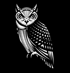 Stylish Owl Side View Monochrome