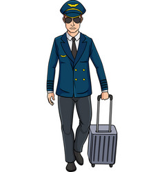 Aircraft Pilot Cartoon Colored Clipart