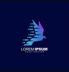 Awesome gradient peacock logo design Royalty Free Vector