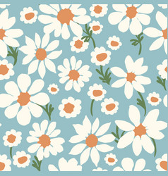 Daisy Allover Dusty Blue Seamless Repeat Pattern