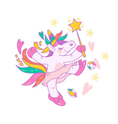 Dancing Unicorn In Ballerina Tutu Skirt Cartoon