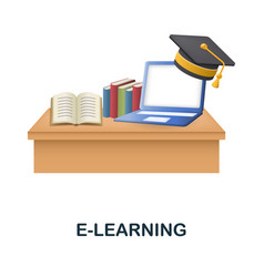 E-learning Icon 3d From Collection