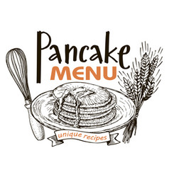 Hand Drawn Pancakes Dessert Restaurant Menu