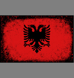 Old Dirty Grunge Vintage Albania National Flag