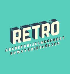 Modern font design in retro style Royalty Free Vector Image