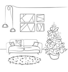 Christmas Living Room With Sofa Tree