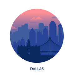 Dallas Usa Famous City Scape View Background